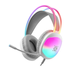 Провідні навушники (гарнітура) Defender Eclipse USB RGB, біло-сірі, кабель 2 м