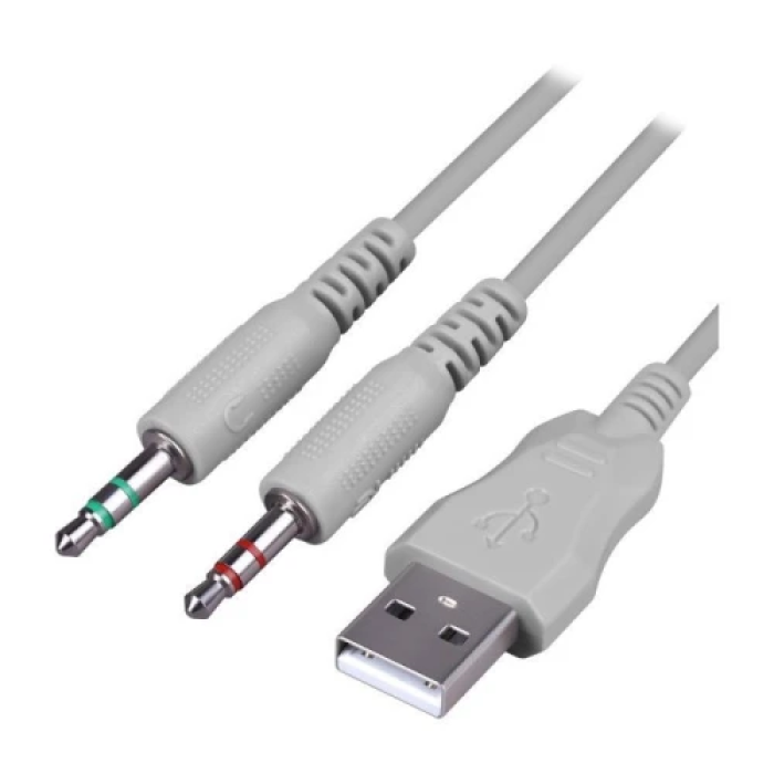 Гарнітура Defender Eclipse USB RGB з кабелем 2 м, біло-сіра