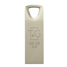 USB флешка (флеш-накопичувач) T&G Metal TG117 64 ГБ, USB 3.0, срібляста