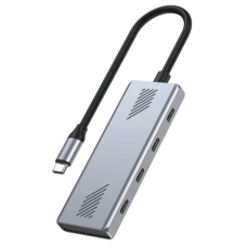 Хаб USB (USB-розгалужувач) Gembird UHB-CM-U310-C4-01 4xType-C 3.2, сірий