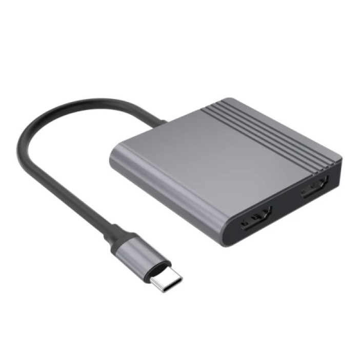 USB-хаб Gembird Type-C 3.2 з двома HDMI 4K