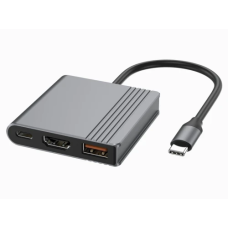 USB-хаб (концентратор USB) Gembird A-CM-COMBO3-05 Type-C 3.2, HDMI 4K 60 Гц, сірий