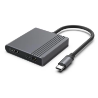USB-хаб (мультимедійний адаптер) Gembird A-CM-HDMIFDPF-01 HDMI/DP 4K 60 Гц