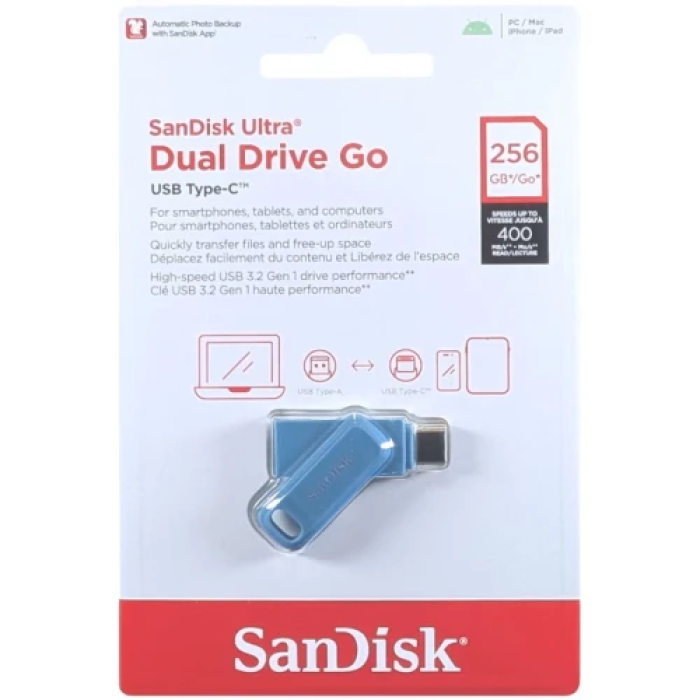 SanDisk Ultra Dual Go — флешка 256 ГБ Type-C/USB-A