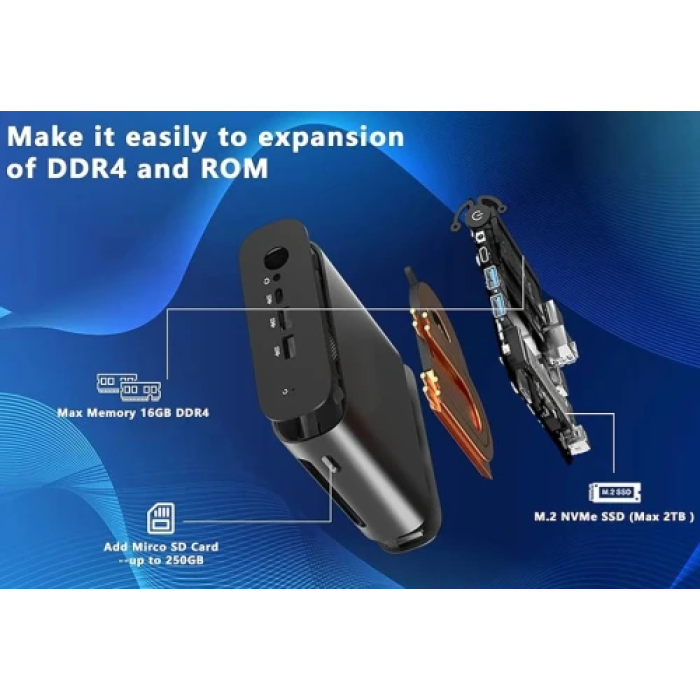 Неттоп WooYi AM21 сірого кольору з 8 ГБ RAM і SSD 128 ГБ