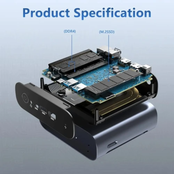 Неттоп WooYi AM21 сірого кольору з 8 ГБ RAM і SSD 128 ГБ