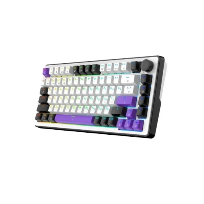 Механічна бездротова клавіатура Hator Hellyberry HK75 White/Violet 75%