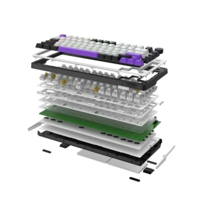 Механічна бездротова клавіатура Hator Hellyberry HK75 White/Violet 75%