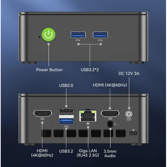 Неттоп GMKtec NucBox G3S з Intel N95, 8 ГБ ОЗП і SSD 256 ГБ