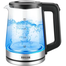 Електрочайник (електричний чайник) Edler EK5025 BPG 2 л, 1500 Вт, Black/Transparent