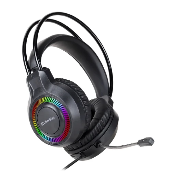 Ігрова гарнітура ColorWay GlowCore RGB у чорному кольорі