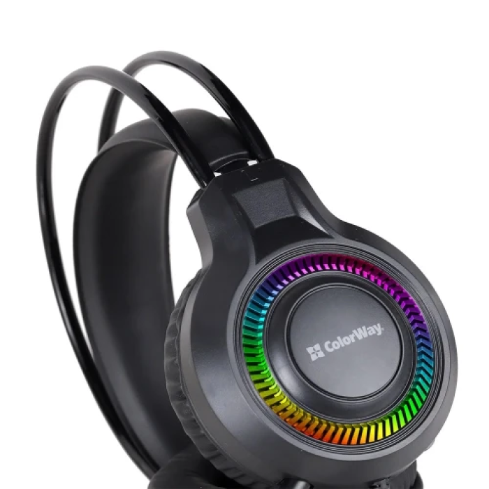 Ігрова гарнітура ColorWay GlowCore RGB у чорному кольорі