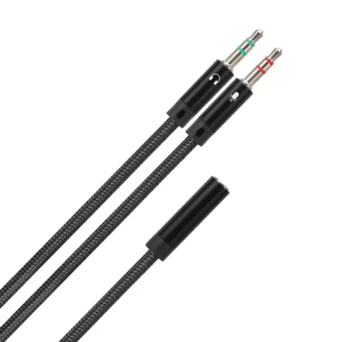 Аудіокабель-розгалужувач ColorWay CW-AD-J2MJ для гарнітури, 1 м