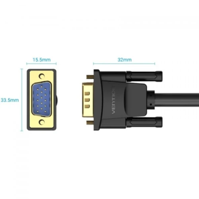 VGA-кабель Vention DAEBL M-M, 10 м, чорний