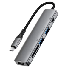 Хаб USB (концентратор USB) Acefast J18 2xUSB 3.0, HDMI 4K/60Hz, сірий