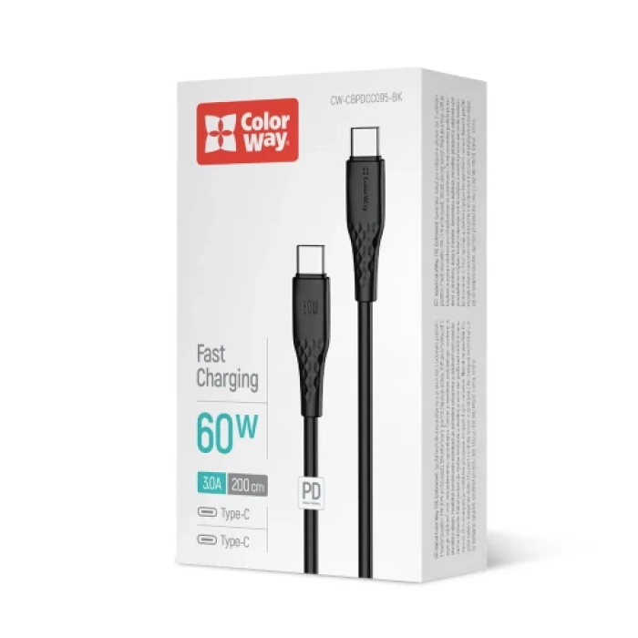 Кабель ColorWay USB Type-C — Type-C довжиною 2 м