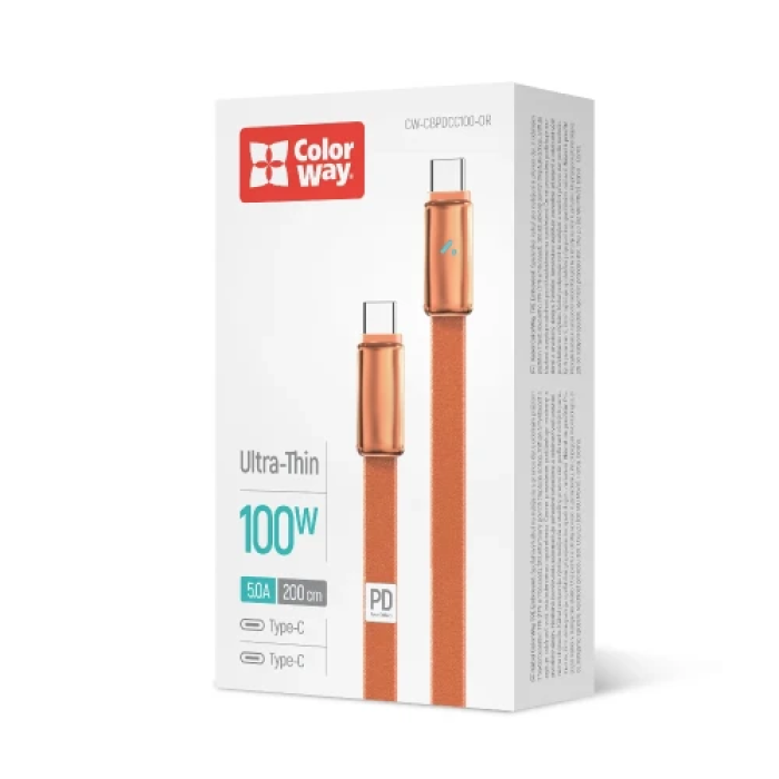 Кабель ColorWay USB-C — USB-C 1 м для живлення та синхронізації