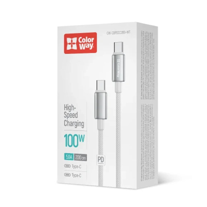 Кабель ColorWay USB-C 2 м із потужністю до 100 Вт