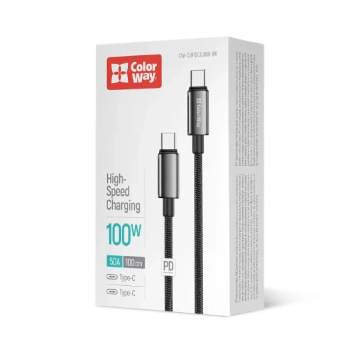 Кабель USB Type-C ColorWay на 1 м для заряджання та синхронізації