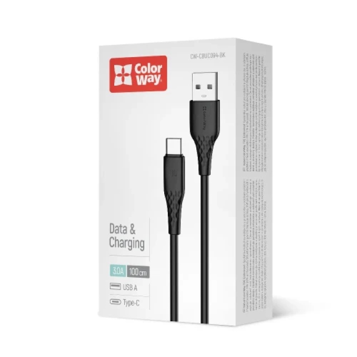 Кабель ColorWay USB AM — Type-C 1 м для заряджання та синхронізації