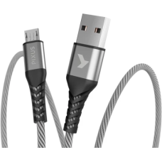 Кабель USB (шнур USB) Pixus Flex USB 2.0 AM–microUSB, 1 м, сірий