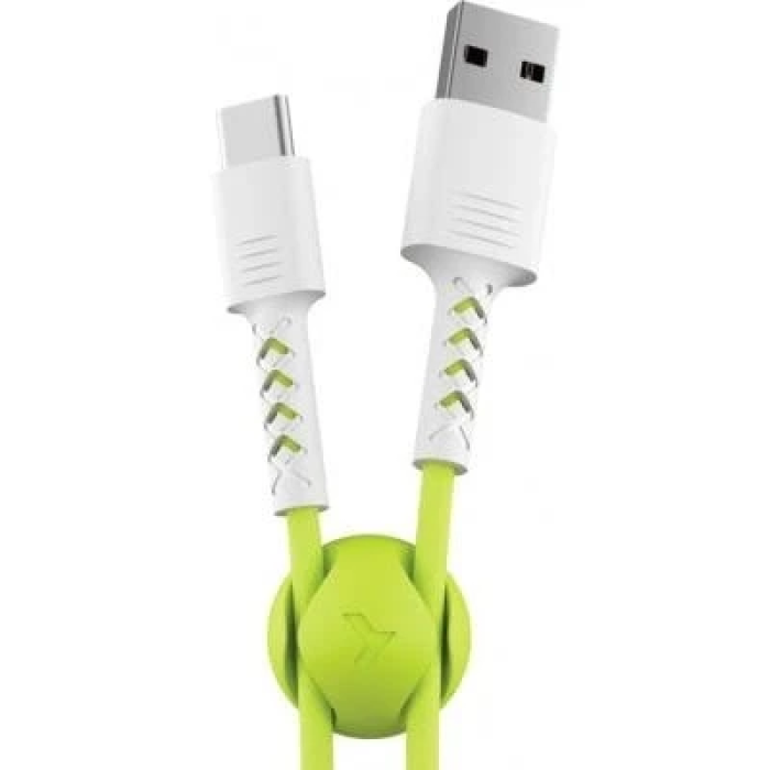USB-C кабель Pixus Soft 1 м, 2,1 А, Lime