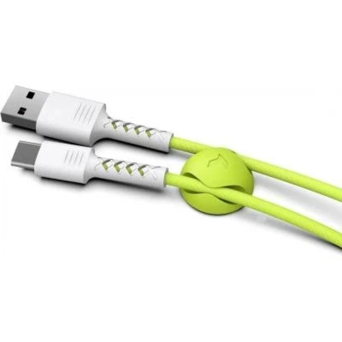 USB-C кабель Pixus Soft 1 м, 2,1 А, Lime