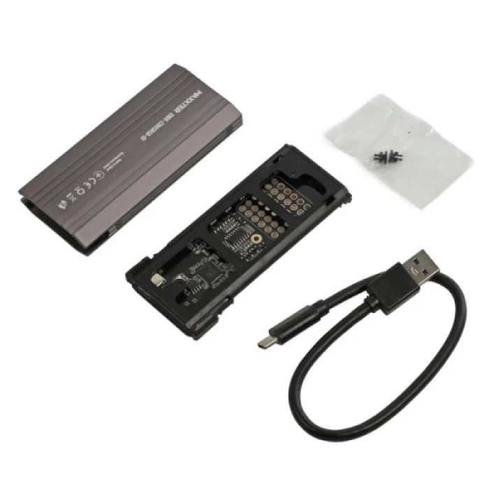 Зовнішній бокс Maxxter для SSD M.2 NVMe з RGB