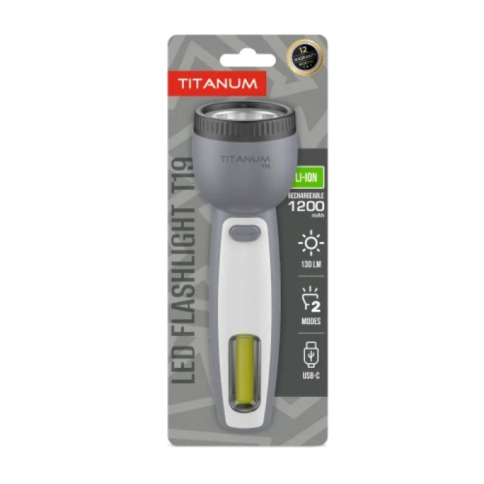 Акумуляторний ручний ліхтар Titanum T19 із заряджанням Type-C