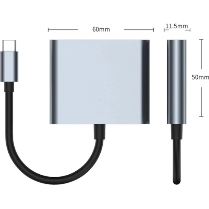 USB-хаб Dynamode 3-в-1 Type-C 3.0 з HDMI 4K