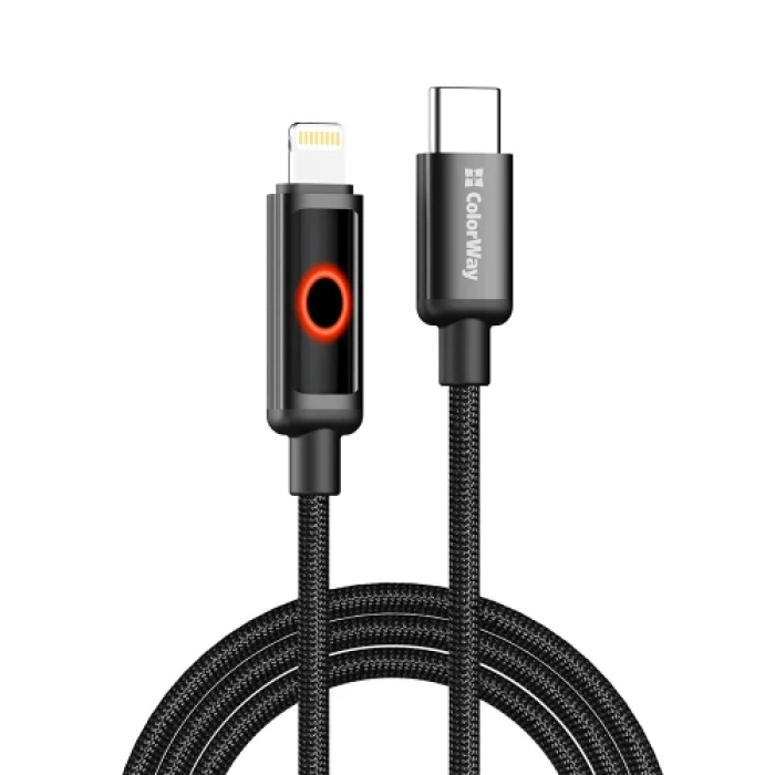 Кабель ColorWay USB Type-C – Lightning 1 м із LED-підсвічуванням