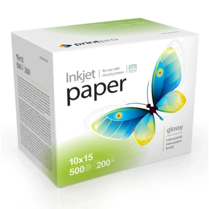 Глянцевий фотопапір PrintPro A6, 200 г/м², 500 аркушів