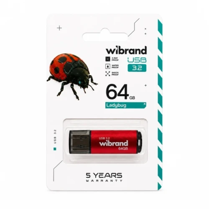 USB-флешка Wibrand Ladybug Red на 64 ГБ