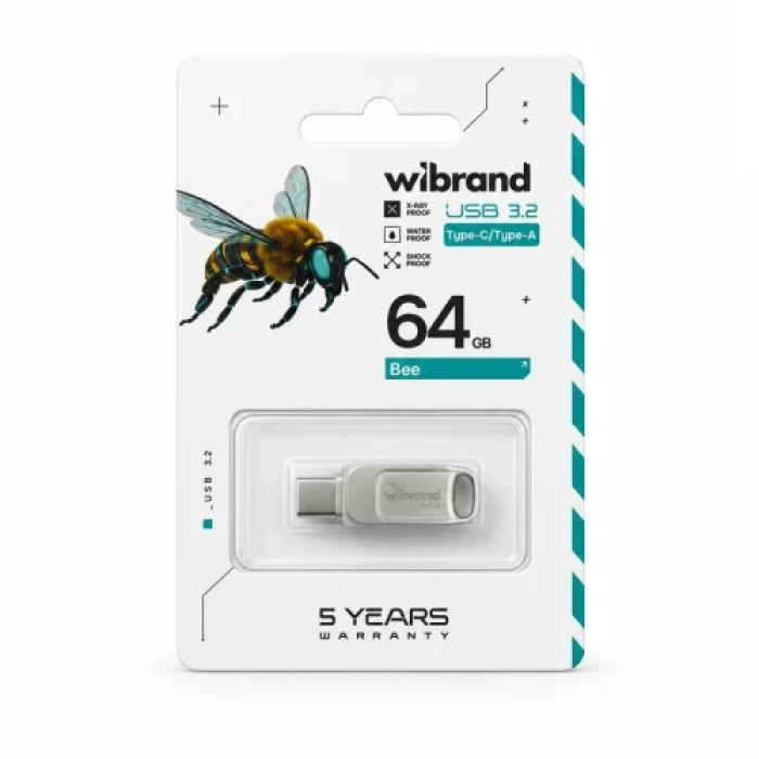 Флеш-накопичувач Wibrand Bee 64 ГБ із USB Type-C