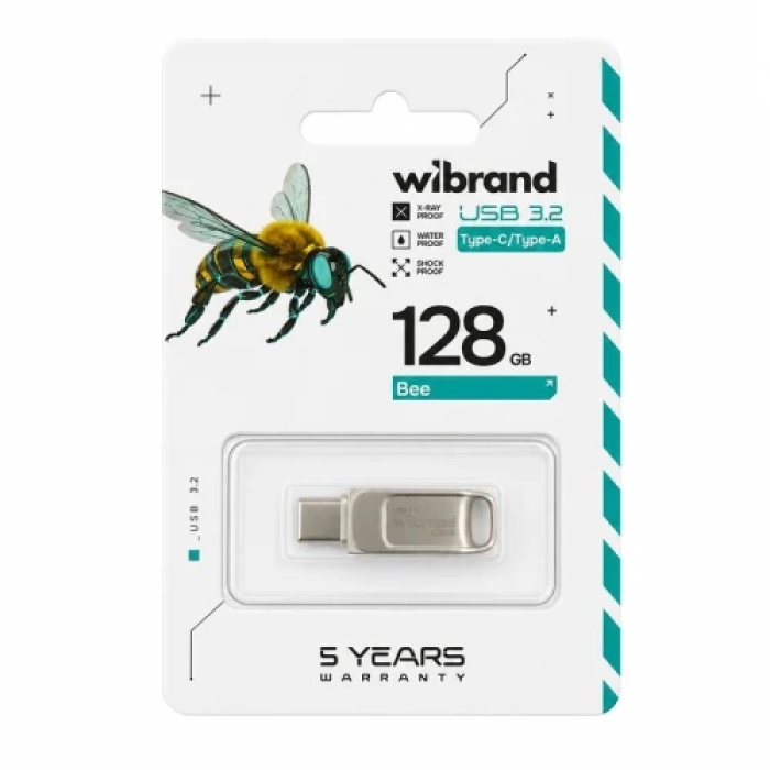 Флешка Wibrand Bee на 128 ГБ із Type-C та USB 3.2 Gen 1