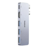 Хаб USB (USB-концентратор) Baseus UltraJoy с HDMI, сірий, алюмінієвий корпус