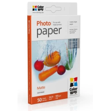 Фотопапір (папір для фотодруку) ColorWay матовий A6 (10x15), 190 г/м², 50 аркушів