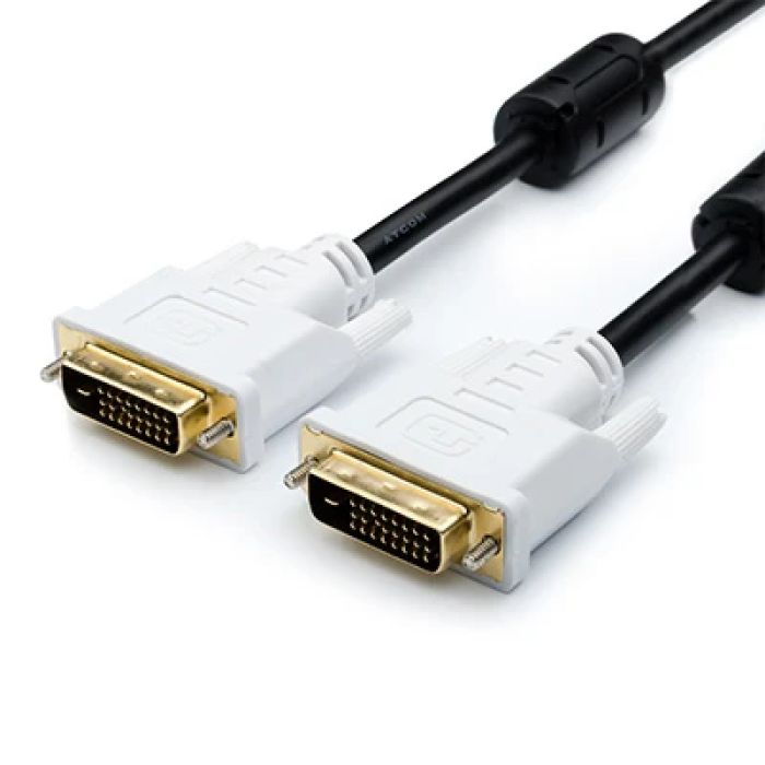 Кабель DVI-D Atcom 1,8 м для монітора, чорний
