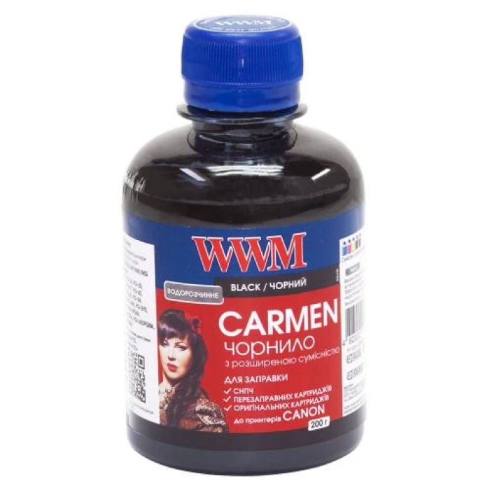 Заправне чорнило WWM CARMEN для принтерів Canon, чорне, 200 мл
