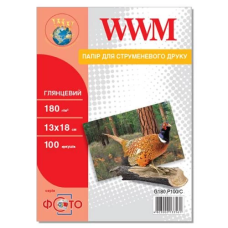 Фотопапір (папір для фото) WWM G180.P100/C глянсовий, 13×18 см, 100 аркушів