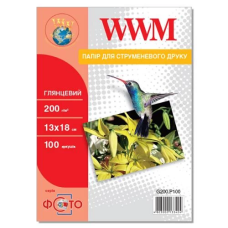Фотопапір (папір для фотодруку) WWM G200.P100 13×18 см, 100 арк
