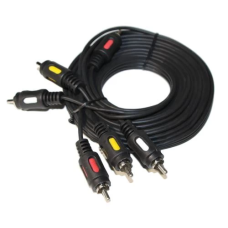 Аудіокабель (кабель-перехідник) Atcom 3xRCA – 3xRCA 3 м чорний