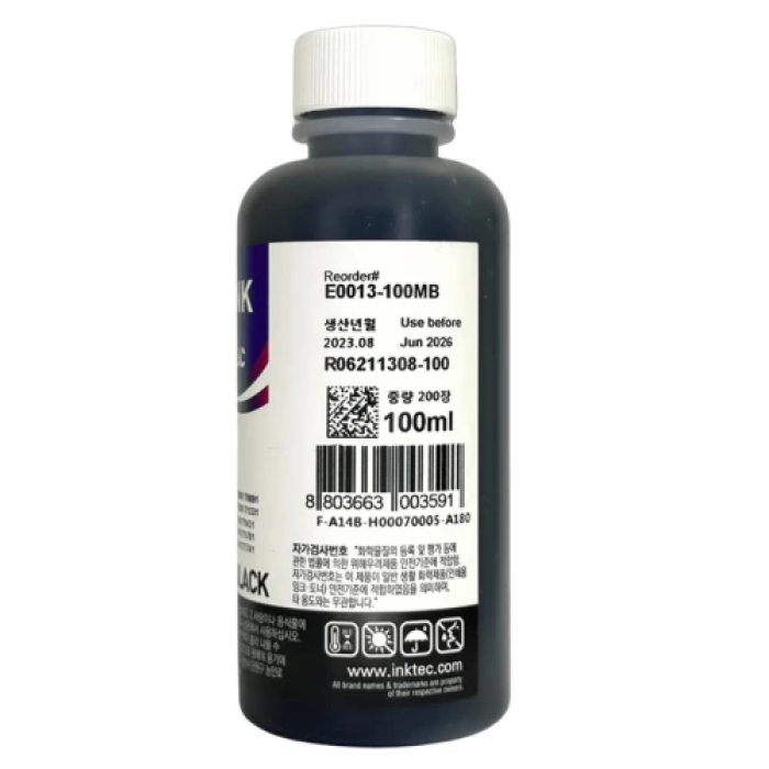 Пігментне чорнило InkTec E0013 Black для Epson, 100 мл