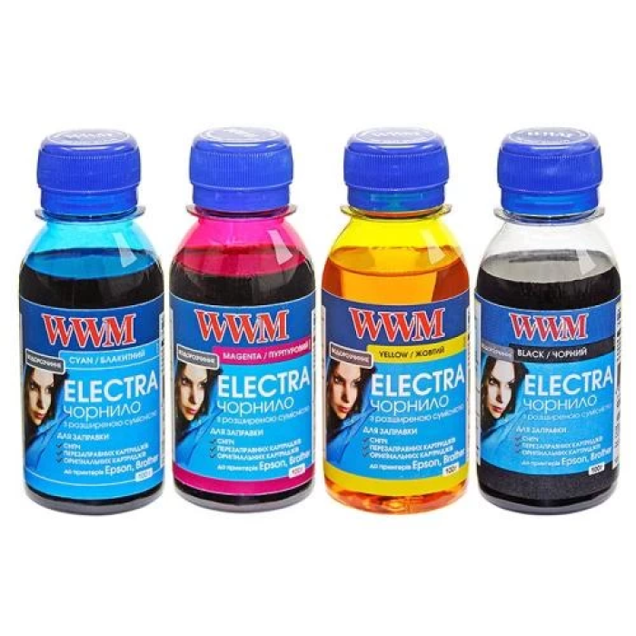 Заправні чорнила WWM Epson Electra, комплект 4×100 мл