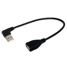 Кабель USB 2.0 AM - USB AF, 25 см, Black, Extradigital, кутовий роз'єм (KBU1794)