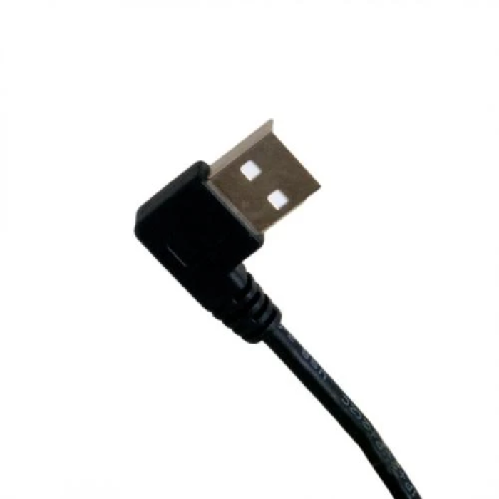 Кабель USB 2.0 AM - USB AF, 25 см, Black, Extradigital, кутовий роз'єм (KBU1794)