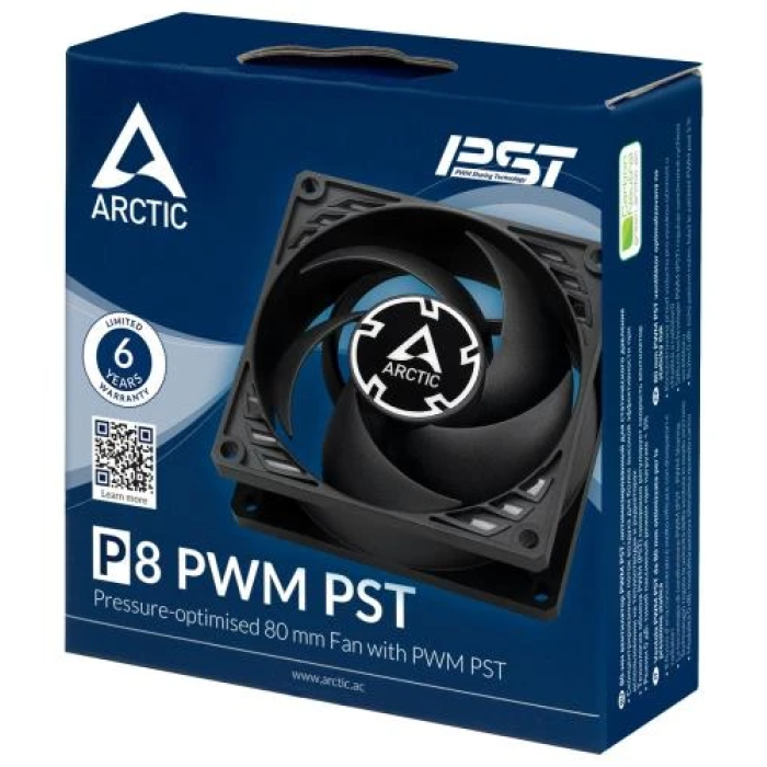 Вентилятор Arctic P8 PWM PST для корпусу, 80 мм