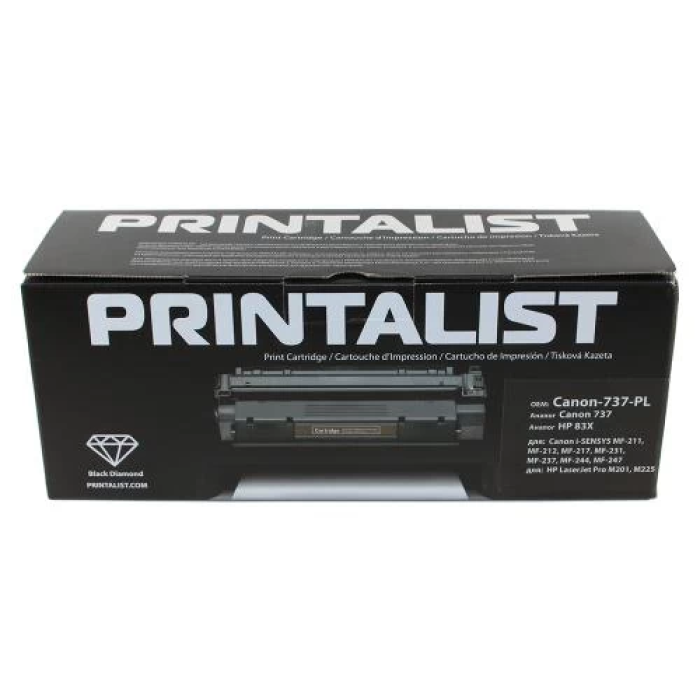 Чорний тонер-картридж Printalist Canon 737 на 2400 сторінок