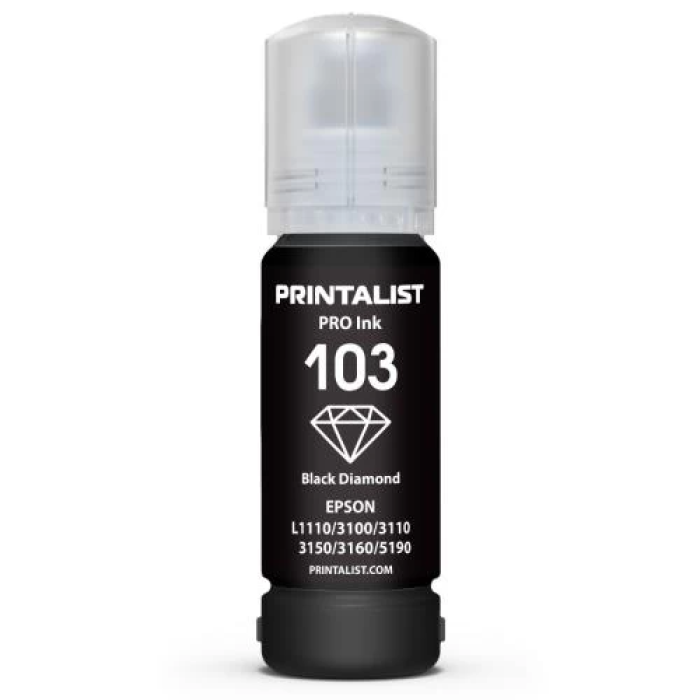 Чорнило Printalist 103 для Epson L1110/L3100/L3110/L3150/L3160/L5190, Black, 70 мл, водорозчинне (PL103BK)
