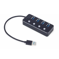 USB-хаб (концентратор USB) Gembird UHB-U3P4P-01 4×USB 3.0, кабель 24 см